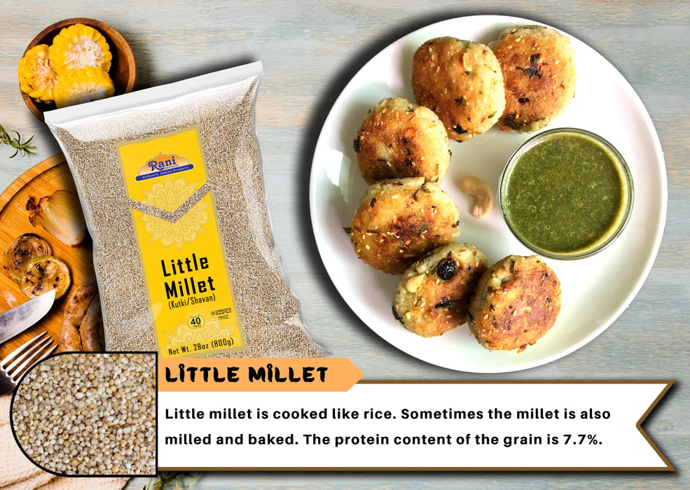 Rani Little Millet (Panicum Sumatrense) Whole Ancient Grain Seeds 28oz (800g) ~ All Natural | Gluten Friendly | NON-GMO | Kosher | Vegan | Indian Origin | Kutki / Shavan / Saamai / Sama Kannada