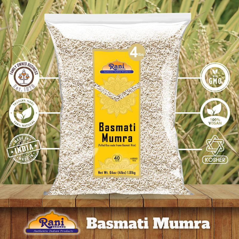 Rani Basmati Mumra (Puffed Rice) 64oz (4lbs) 1.81kg Bulk ~ All Natural | No Color | Gluten Friendly | Vegan | NON-GMO | Kosher | No Salt or fillers | Indian Origin