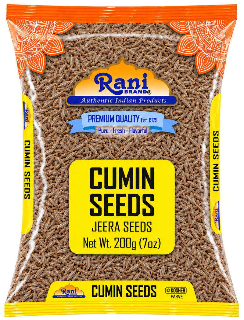 Rani Cumin Seeds Whole (Jeera) Spice 7oz (200g) ~ All Natural | Gluten Friendly | NON-GMO | Kosher | Vegan | Indian Origin
