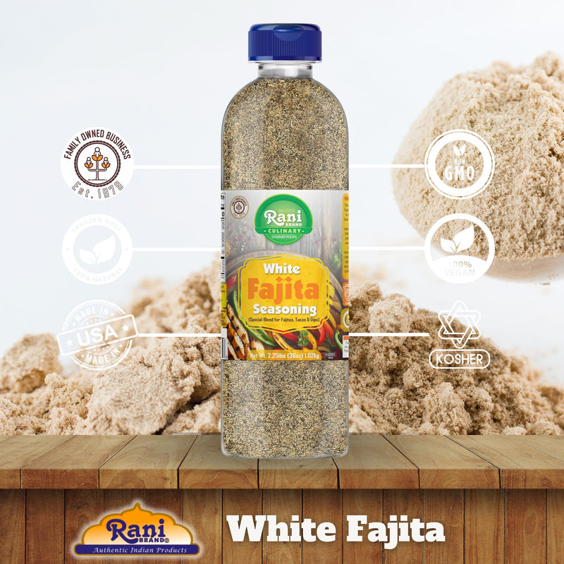 Rani White Fajita Seasoning (Special Blend for Fajitas, Tacos & Dips) 20oz (1.25lbs) 567g PET Jar ~ All Natural | Gluten Friendly | NON-GMO | Kosher | Vegan | Product of USA