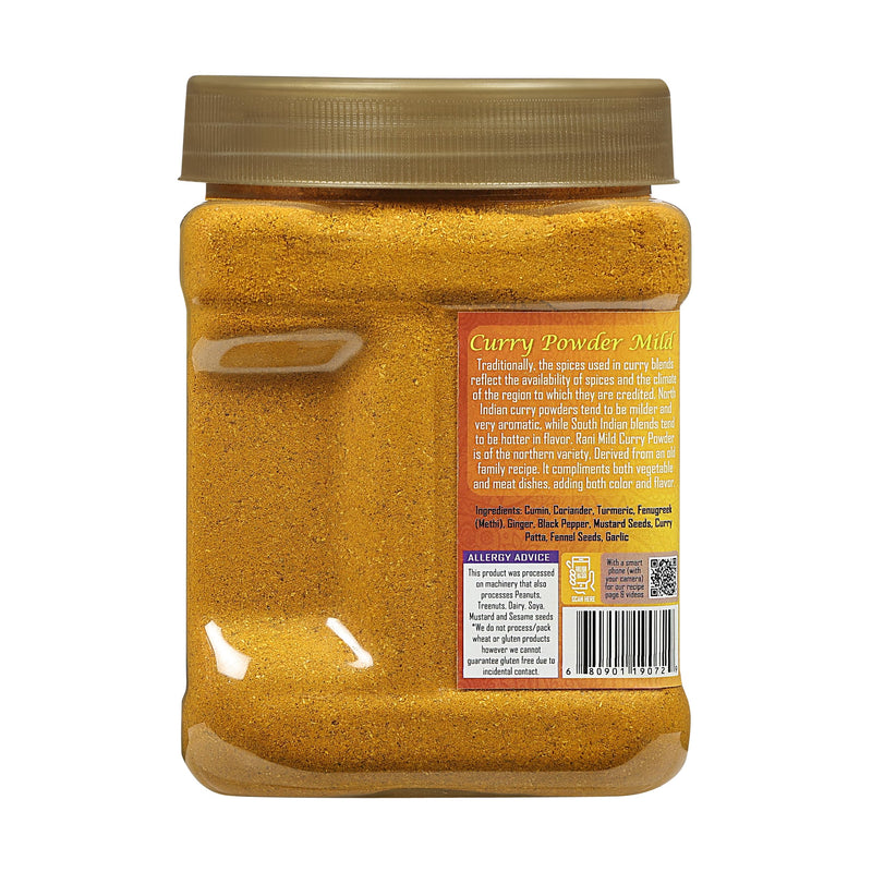 Rani Curry Powder Mild (10-Spice Authentic Indian Blend) 16oz (1lb) 454g PET Jar ~ All Natural | Salt-Free | NO Chili or Peppers | Vegan | Kosher | No Colors