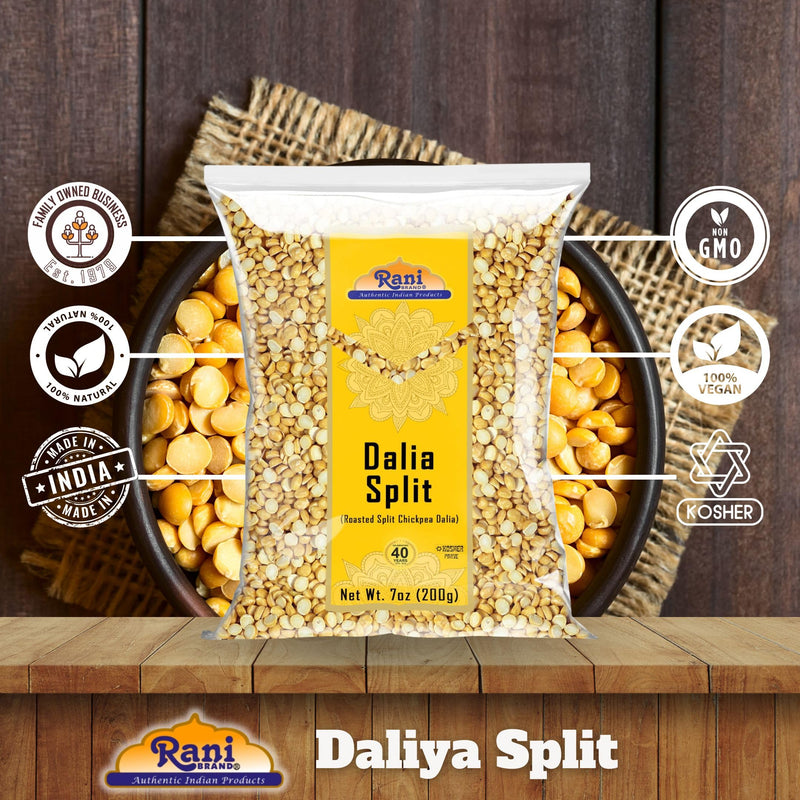 Rani Daliya Split (Roasted Split Chickpeas Dalia) 7oz (200g) ~ All Natural | Vegan | Kosher | Indian Origin