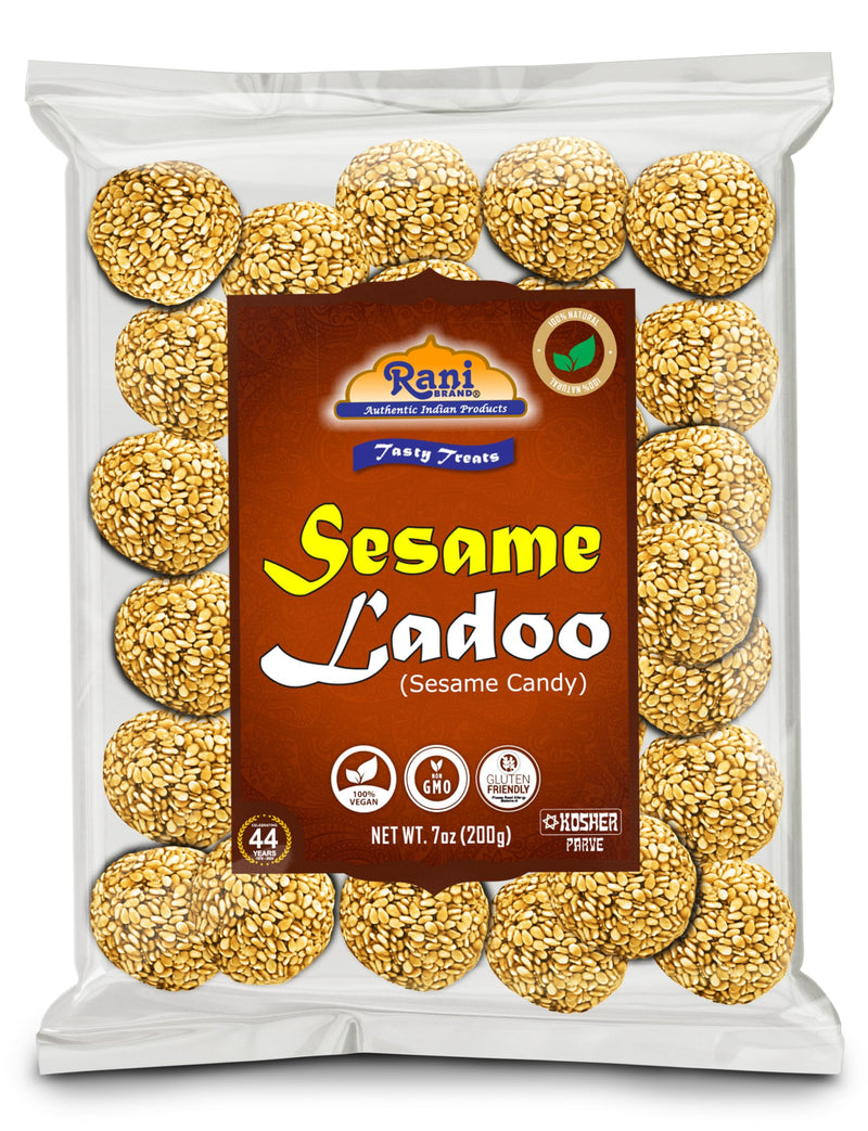 Rani Sesame Ladoo (Round Sesame Brittle Candy) 7oz (200g) x Pack of 4 ~ All Natural | Vegan | Kosher | No colors | Gluten Friendly | Indian Origin