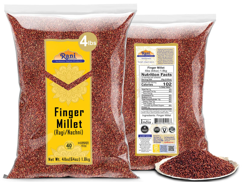 Rani Ragi Finger Millet (Eleusine Coracana) Whole Ancient Grain Seeds~ All Natural | Gluten Free Ingredients | NON-GMO | Vegan | Indian Origin