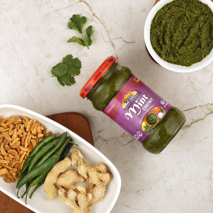 Rani Mint Chutney (Podina) 10.5oz (300g) Glass Jar, Ready to Eat ~ Vegan | Gluten Free | NON-GMO | Kosher | No Colors | Indian Origin
