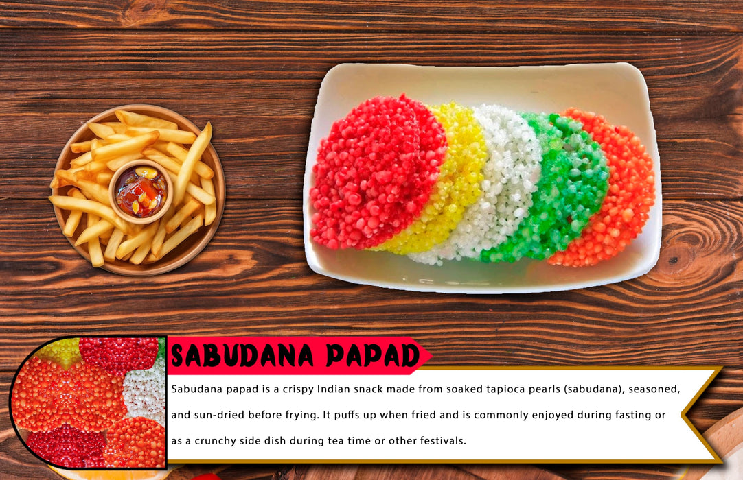 Rani Sabudana (Sago) Papad with Colors 14oz (400g) ~ Vegan | Gluten Friendly | NON-GMO | Indian Origin