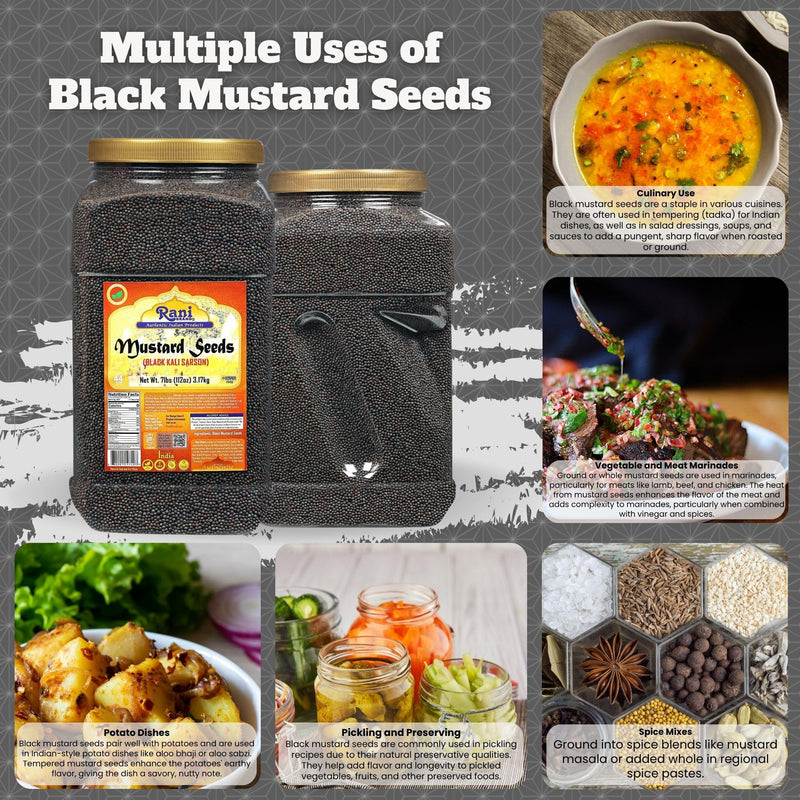 Rani Black Mustard Seeds Whole {10 Sizes Available}