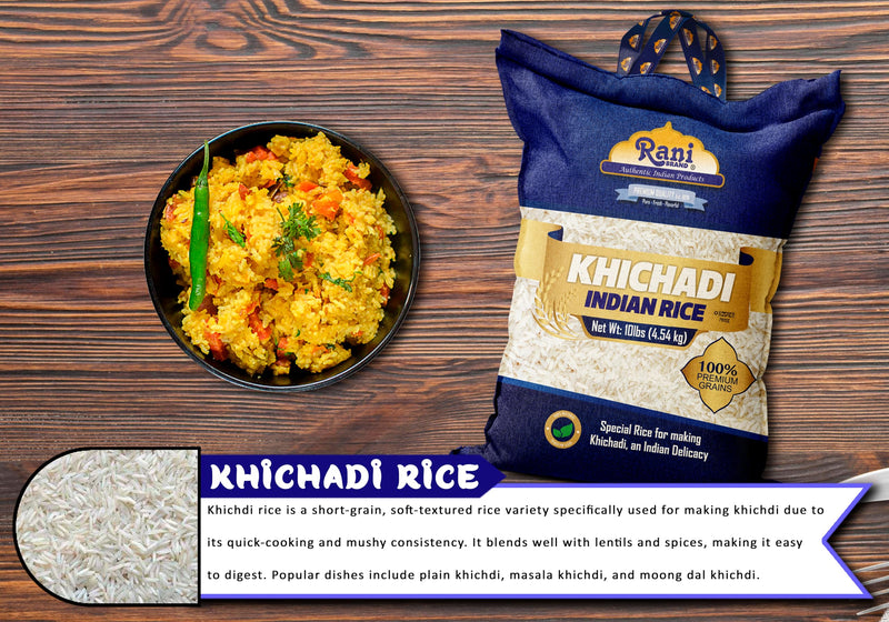 Rani Khichadi Indian Rice 160oz (10lbs) 4.54kg Cloth Bag ~ All Natural | Gluten Friendly | Vegan | Kosher | Export Quality | Indian Origin