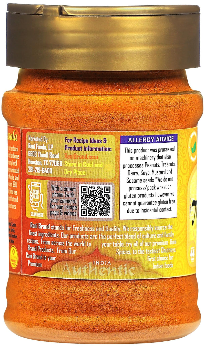 Rani Tandoori Masala (Natural, No Colors Added) Indian 11-Spice Blend 3oz (85g) PET Jar, Pack of 12 ~ Salt Free | Vegan | Gluten Friendly | NON-GMO | Kosher | Indian Origin