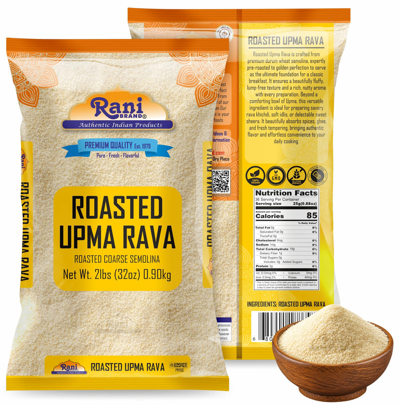 Rani Roasted Upma Rava 32oz (2lbs) 908g ~ All Natural | Vegan | NON-GMO | Kosher | Indian Origin