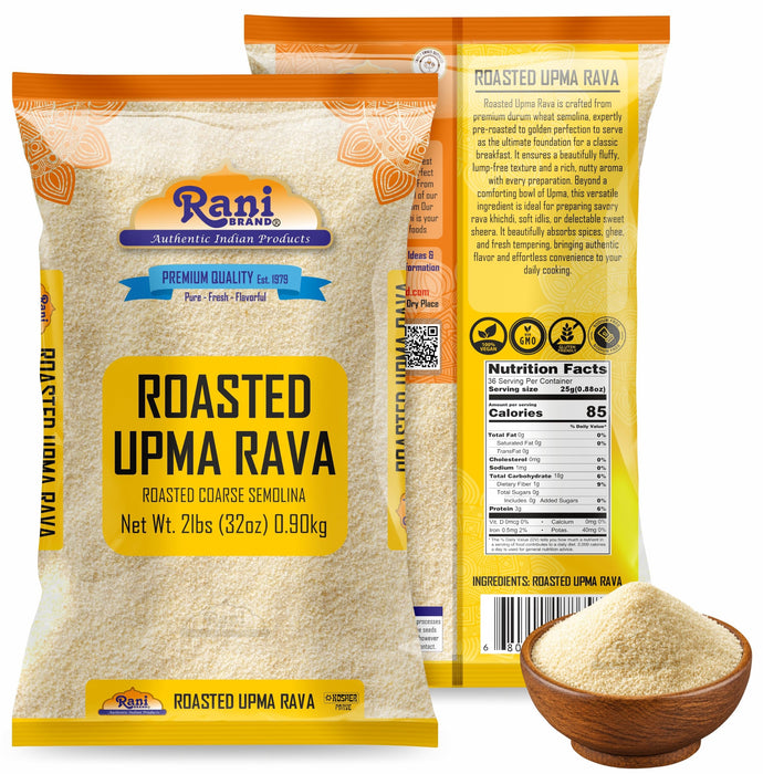 Rani Roasted Upma Rava 32oz (2lbs) 908g ~ All Natural | Vegan | NON-GMO | Kosher | Indian Origin