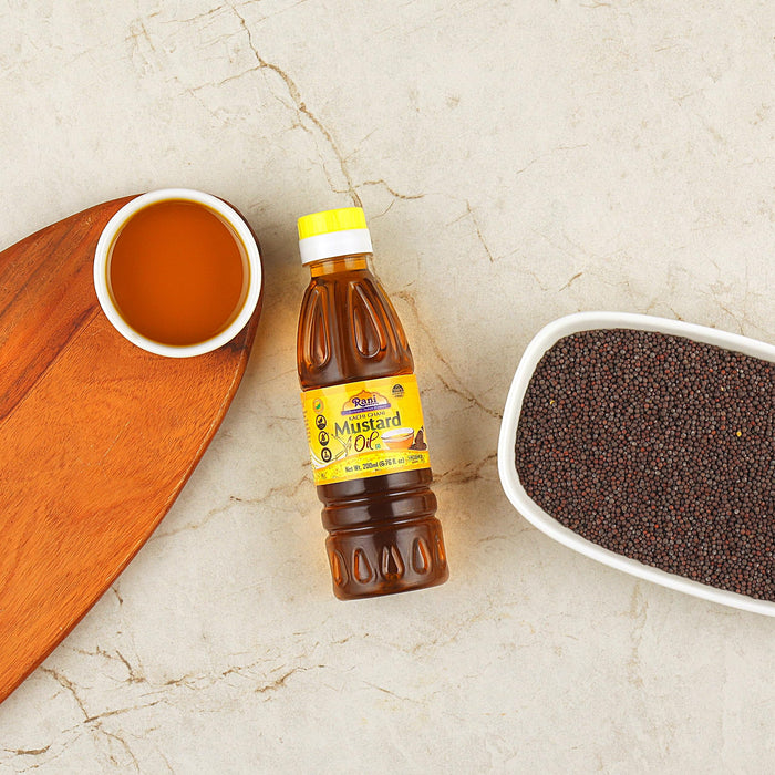 Rani Mustard Oil (Kachi Ghani) 6.76 Ounce (200ml) NON-GMO | Gluten Free | Kosher | Vegan | 100% Natural