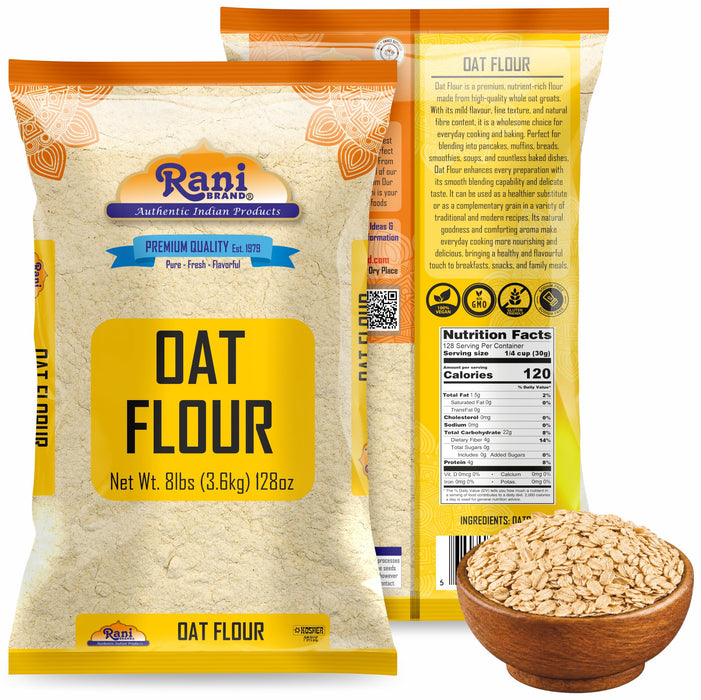 Rani Oat Flour 128oz (8lbs) 3.63kg Bulk ~ All Natural | Gluten Free | NON-GMO | Kosher | Vegan | Product of USA