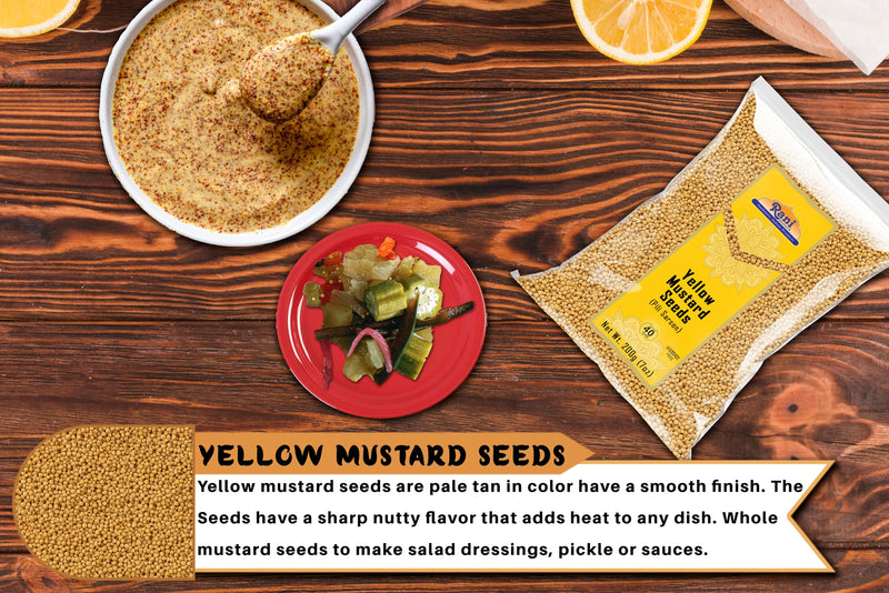 Rani Yellow Mustard Seeds Whole Spice 7oz (200g) ~ Ideal for Pickling, Dressing and Making Ground Mustard for Cooking, All Natural | Vegan | Gluten Friendly | NON-GMO | Kosher | Indian Origin