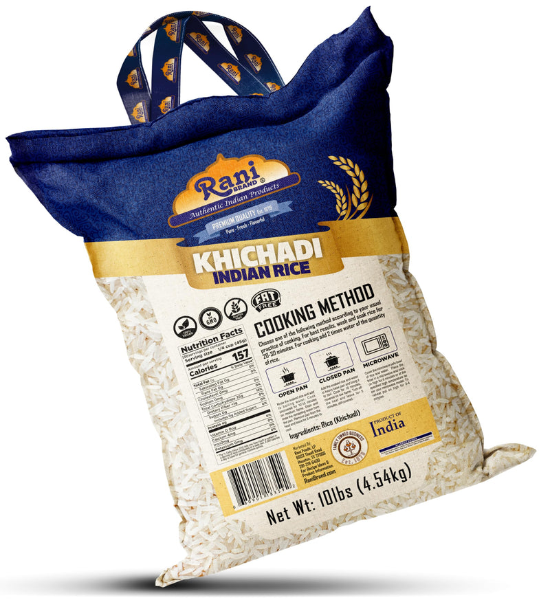 Rani Khichadi Indian Rice 160oz (10lbs) 4.54kg Cloth Bag ~ All Natural | Gluten Friendly | Vegan | Kosher | Export Quality | Indian Origin