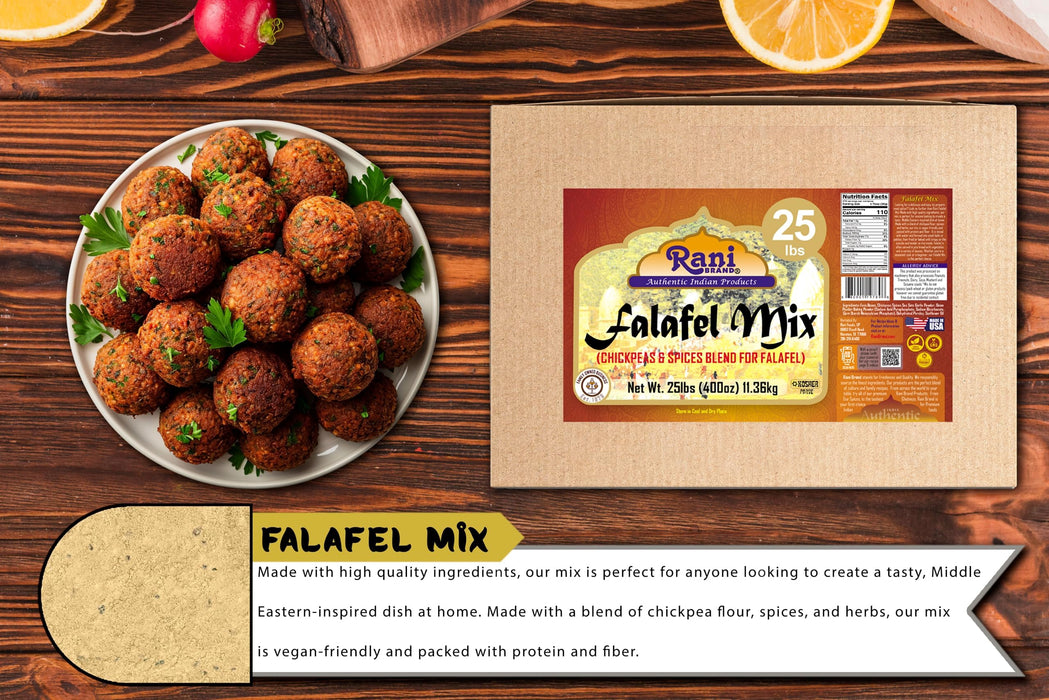 Rani Falafex Mix (Chickpeas & Spices Blend for Falafel) 400oz (25lbs) 11.36kg Bulk Box ~ Gluten Friendly | NON-GMO | Kosher | Product of USA