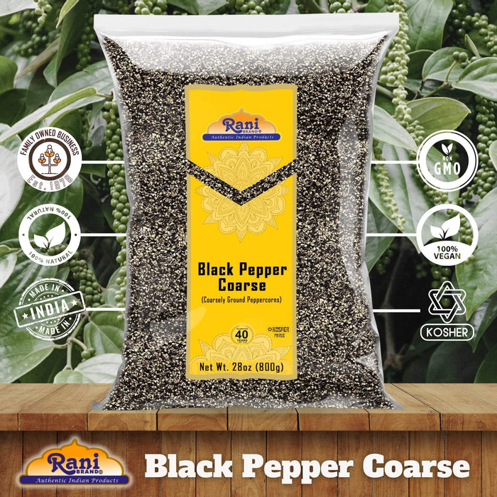 Rani Black Pepper Coarse Ground 28 Mesh (Table Grind), 28oz (1.75lbs) 800g ~ All Natural | Vegan | Gluten Friendly | NON-GMO