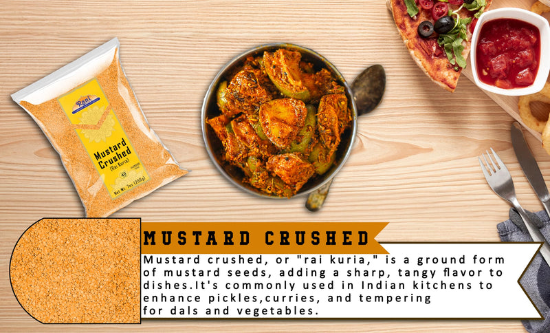 Rani Mustard Seeds Crushed Coarse 7oz (200g) ~ All Natural | Gluten Friendly | NON-GMO | Kosher | Vegan | Indian Origin