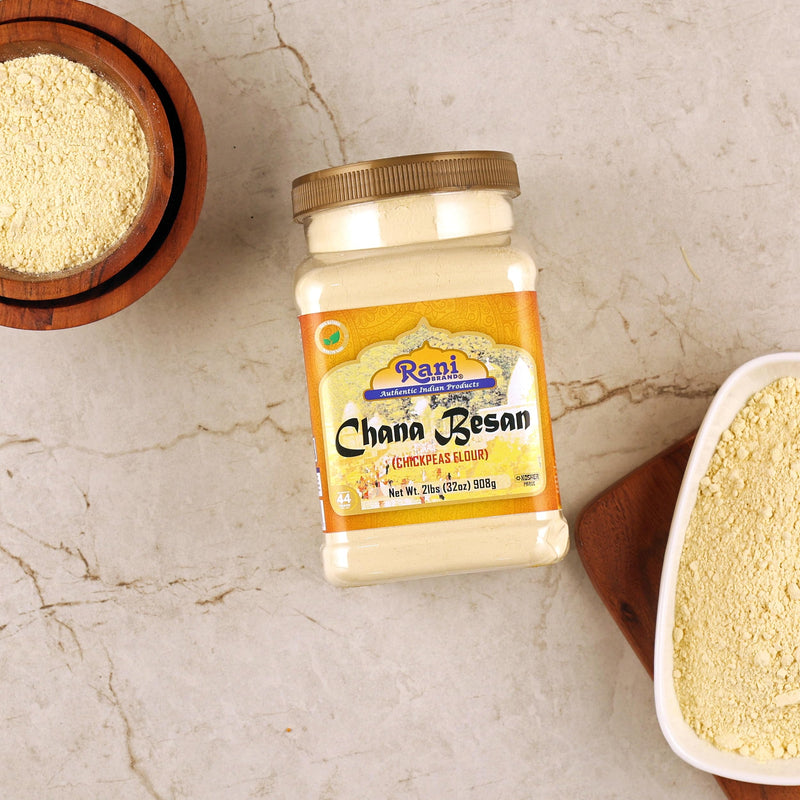Rani Chana Besan - Chickpeas Flour, Gram 32oz (2lbs) 908g PET Jar ~ All Natural | Vegan | Gluten Friendly | NON-GMO | Kosher | Indian Origin