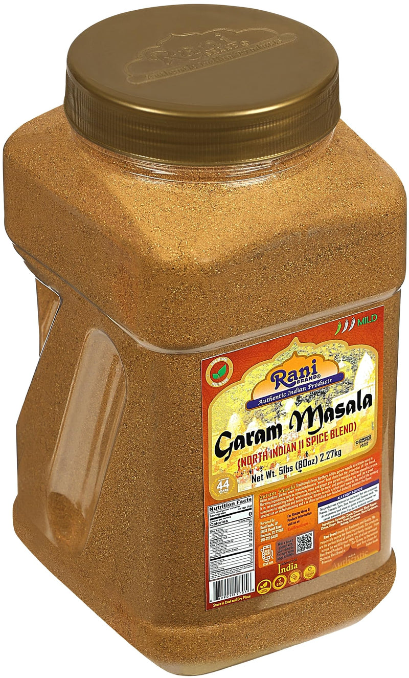 Rani Garam Masala Indian 11-Spice Blend 80oz (5lbs) 2.27kg PET Jar ~ All Natural, Salt-Free | Vegan | No Colors | Gluten Friendly | Kosher | NON-GMO