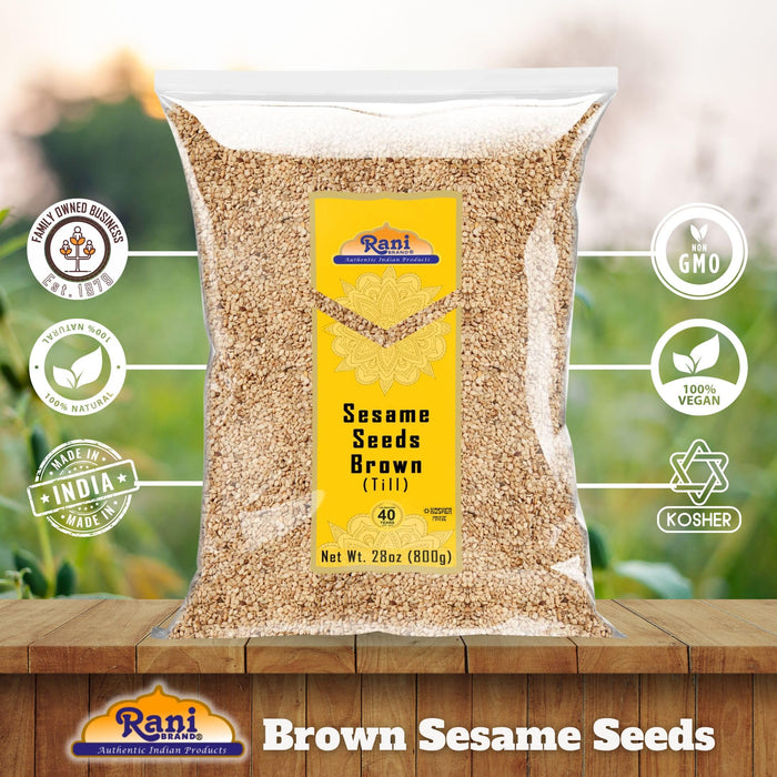 Rani Sesame Seeds Whole Raw (Till) Brown 28oz (800gm) ~ All Natural | Gluten Friendly | NON-GMO | Kosher | Vegan | Indian Origin