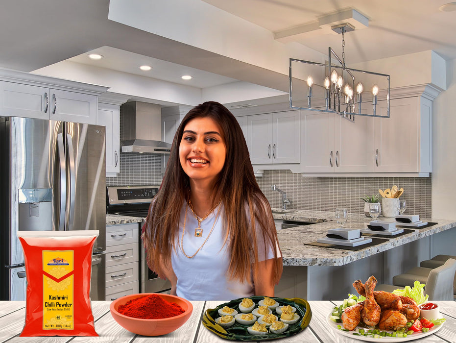Rani Kashmiri Chilli Powder (Deggi Mirch, Low Heat) Ground Indian Spice 14oz (400g) ~ All Natural, Salt-Free | Vegan | Gluten Friendly | NON-GMO | Kosher | Perfect for Deviled Eggs & Other Low Heat Dishes