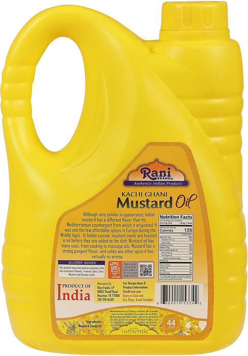 Rani Mustard Oil (Kachi Ghani) 67.6 Ounce (2 Liter) NON-GMO | Gluten Free | Kosher | Vegan | 100% Natural