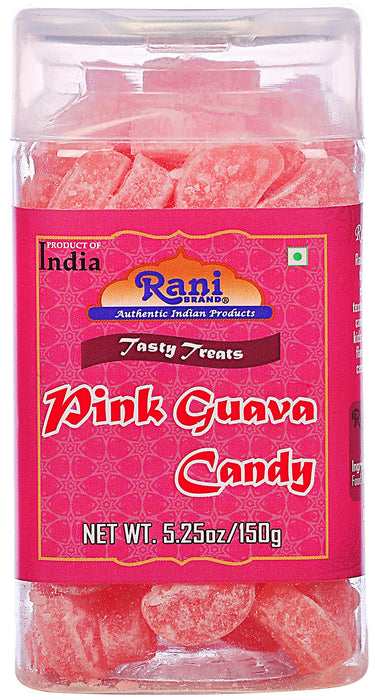 Rani Pink Guava Candy 5.25oz (150g) Vacuum Sealed, Easy Open Top, Resealable Container ~ Indian Tasty Treats | Vegan | Gluten Friendly | NON-GMO | Indian Origin