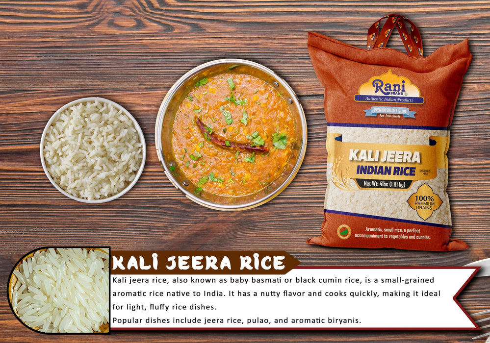 Rani Kali Jeera Indian Rice 64oz (4lbs) 1.81kg Cloth Bag ~ All Natural | Gluten Friendly | Vegan | Kosher | Export Quality | Indian Origin