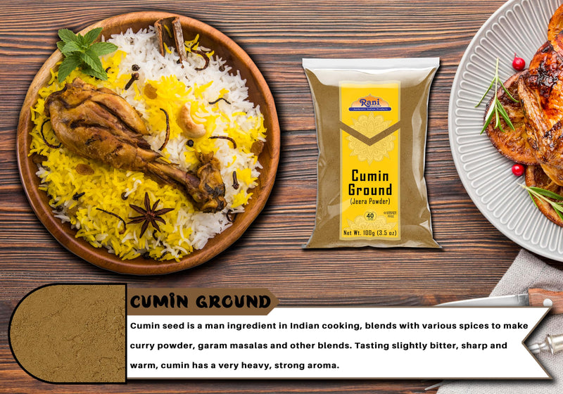 Rani Cumin (Jeera) Powder Spice 100g (3.5oz) ~ All Natural | Vegan | Gluten Friendly | NON-GMO | Indian Origin