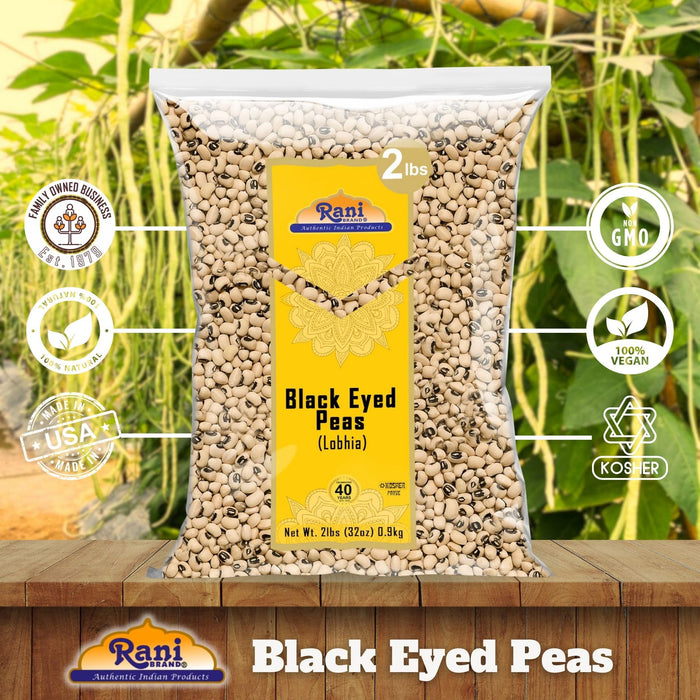 Rani Black Eyed Peas, Dried (Lobhia) 32oz (2lbs) 907g ~ All Natural | Vegan | Kosher | Gluten Friendly | Product of USA
