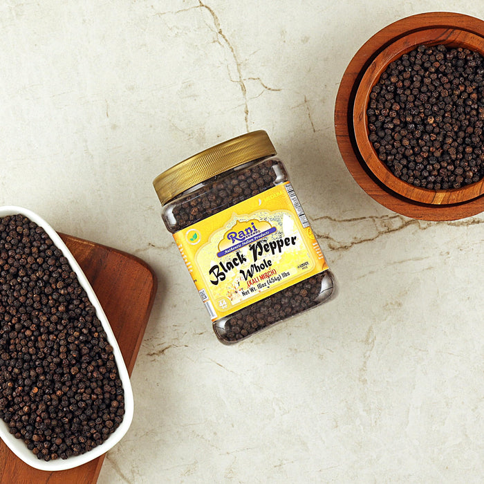 Rani Black Pepper Whole (Peppercorns), Premium MG-1 Grade 16oz (454g) ~ Gluten Free | Non-GMO | Natural Perfect size for Grinders | Kosher