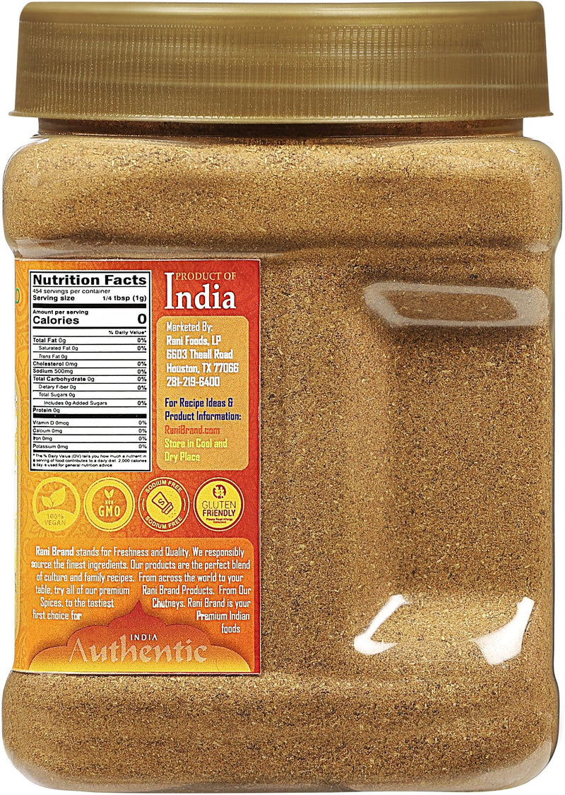 Rani Garam Masala Indian 11-Spice Blend 16oz (1lb) 454g PET Jar, Pack of 6 ~ All Natural, Salt-Free | Vegan | No Colors | Gluten Friendly | NON-GMO | Kosher | Indian Origin