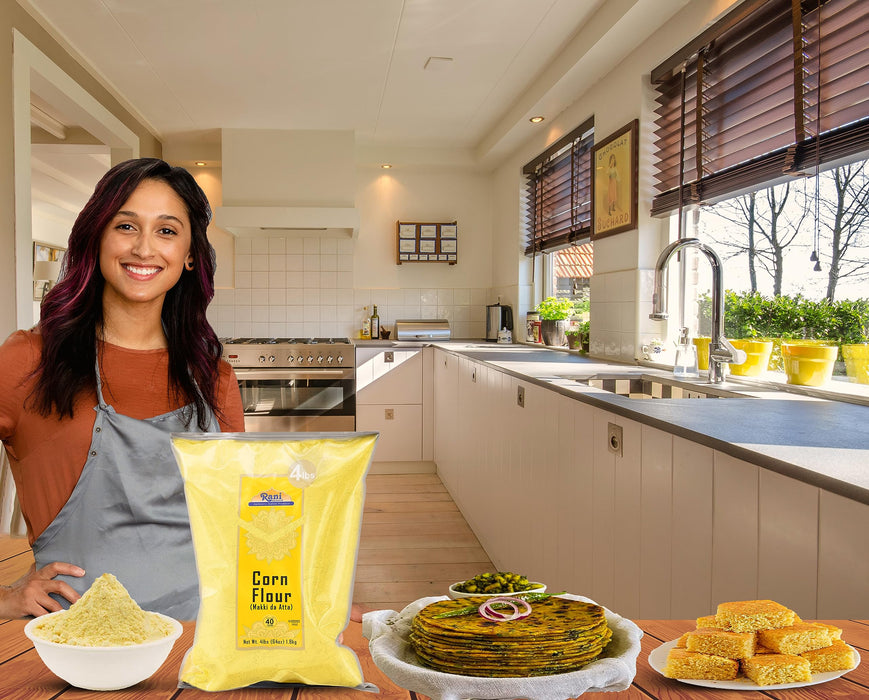Rani Corn Flour (Makki ka Atta) 64oz (4lbs) 1.81kg Bulk ~ All Natural | Vegan | Gluten Friendly | NON-GMO | Kosher | Indian Origin