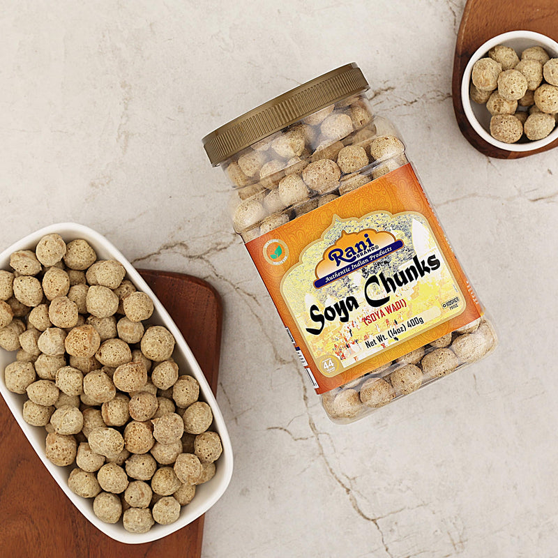 Rani Soya Chunks Nuggets (High Protien) Vadi 14oz (400g) ~ All Natural, Salt-Free | Vegan | Kosher | No Colors | Gluten Friendly | Meat Alternate Substitute