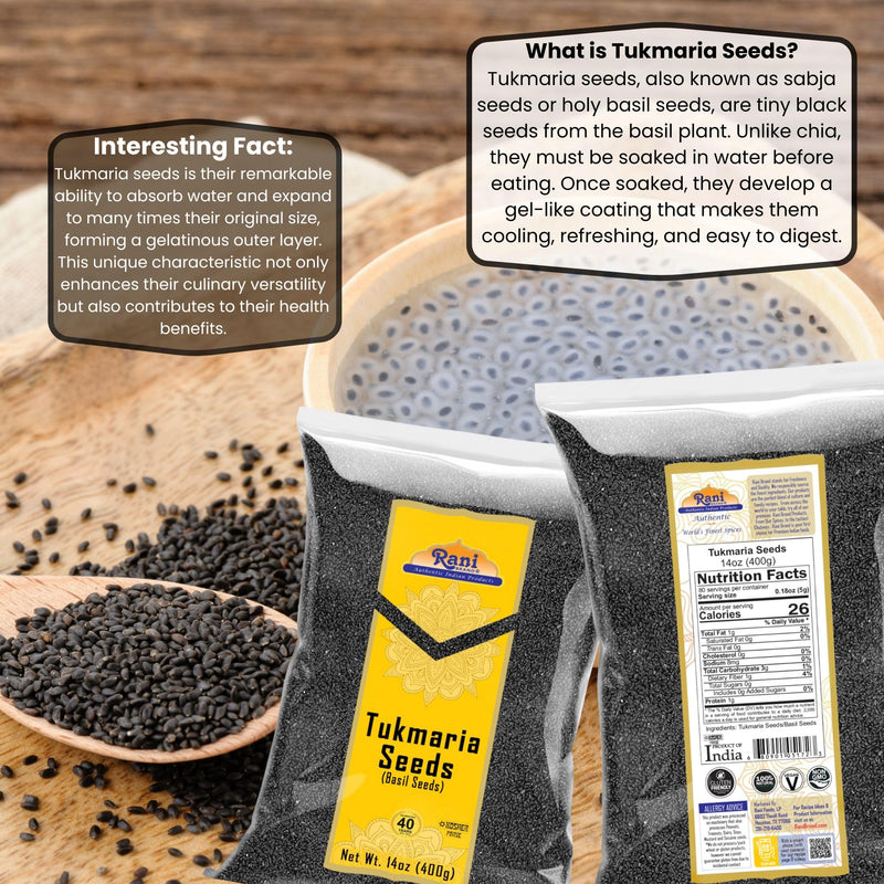Rani Tukmaria  (Natural Holy Basil Seeds) {4 Sizes Available}