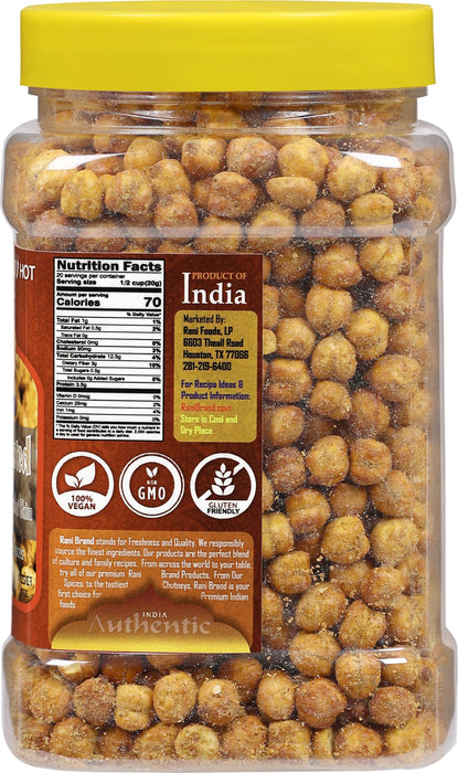 Rani Roasted Chana (Chickpeas) Masala Flavor 14oz (400g) PET Jar ~ All Natural | Vegan | No Preservatives | Gluten Friendly | Kosher | Indian Origin | Great Snack, Ready to Eat | Seasoned with 7 Spices