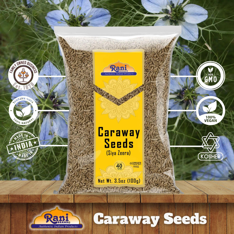 Rani Caraway Seeds Spice 3.5oz (100g) Natural ~ Gluten Friendly | NON-GMO | Kosher | Vegan | Indian Origin