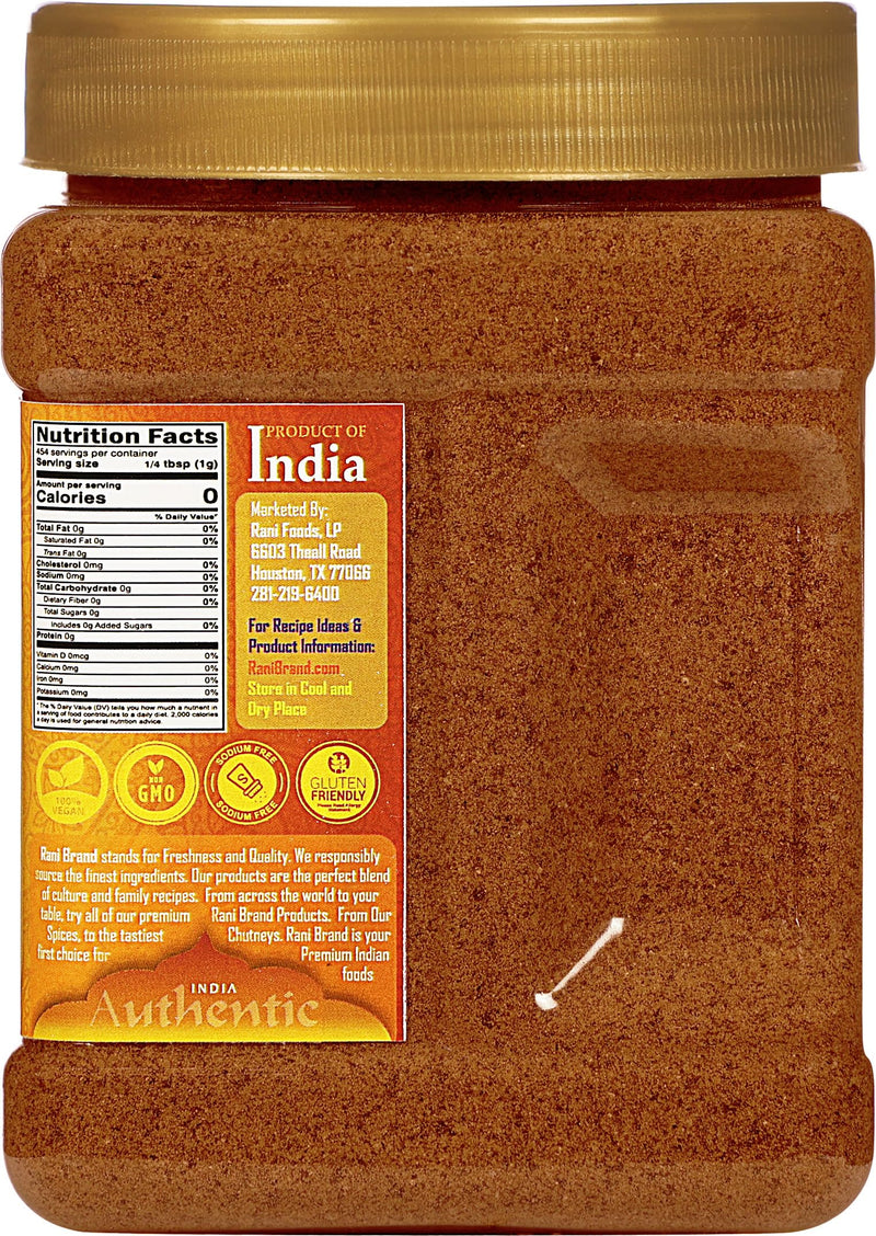 Rani Nutmeg (Jaiphul) Ground Powder Spice 16oz (1lb) 454g PET Jar ~ Perfect for Baking, Cooking, Smothies, Lattes & Dessert, All Natural | Vegan | Gluten Friendly | NON-GMO | Kosher | Indian Origin