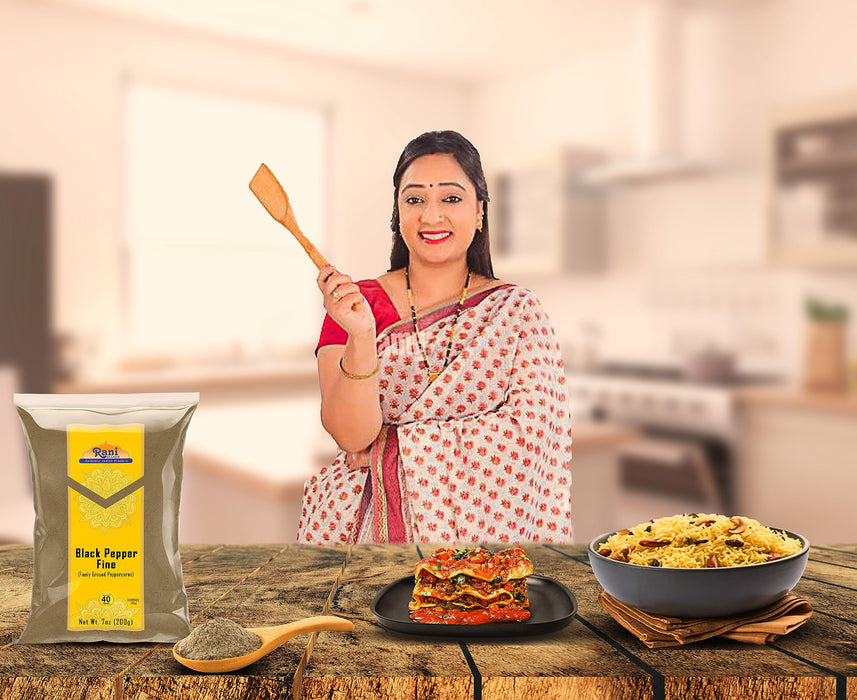 Rani Black Pepper Fine Powder 80 Mesh, 7oz (200g) ~ Gluten Friendly | Non-GMO | Kosher | Natural