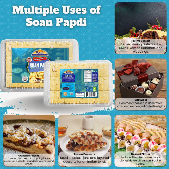 Rani Soan Papdi 8.7oz (250g) PET Jar, Traditional Indian Sweets, Ready to eat ~ All Natural | Non-GMO | Kosher | Indian Origin