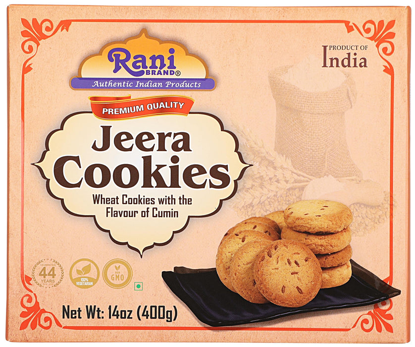Rani Jeera Cookies (Wheat Cookies with the Flavor of Cumin) 14oz (400g) Premium Quality Indian Cookies ~ All Natural | Vegan | Non-GMO | Indian Origin