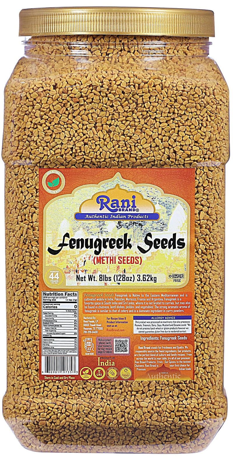 Rani Fenugreek (Methi) Seeds Whole 128oz