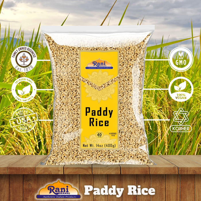 Rani Paddy Rice (Raw Unfinished Rice) 14oz (400g) ~ All Natural | Vegan | Gluten Friendly | NON-GMO | Kosher | Product of USA