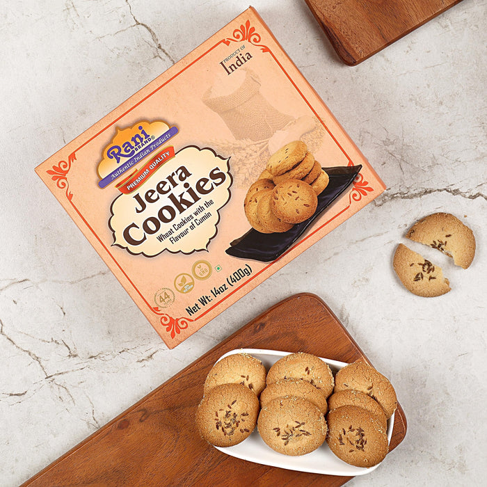 Rani Jeera Cookies (Wheat Cookies with the Flavor of Cumin) 14oz (400g) Premium Quality Indian Cookies ~ All Natural | Vegan | Non-GMO | Indian Origin