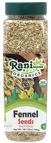 Rani Organic Fennel Seeds (Saunf Sabut) Whole 16oz