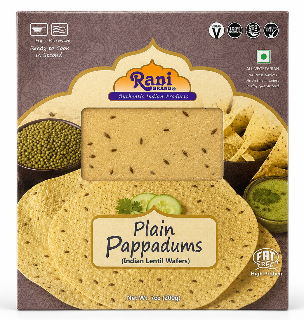 Pappadums, Soya, Vadi, Fryums