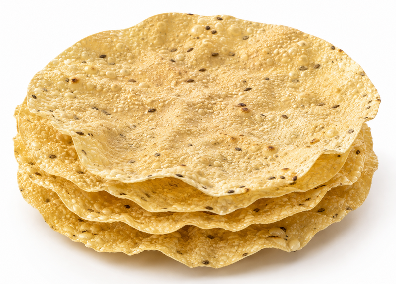 Rani Pappadums (Indian Lentil Wafer Snack) Plain Papad 7oz (200g) Approximately 15pc, 7 inches ~ All Natural | Gluten Friendly | NON-GMO | Vegan | Indian Origin