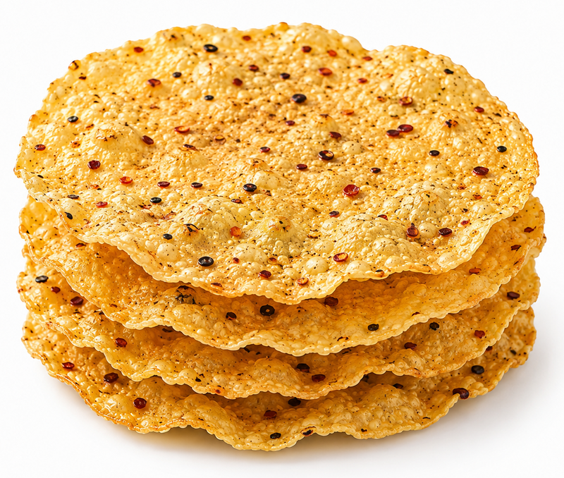 Rani Pappadums (Indian Lentil Wafer Snack) Red Chilli Papad 7oz (200g) Approximately 15pc, 7 inches ~ All Natural | Gluten Friendly | NON-GMO | Vegan | Indian Origin