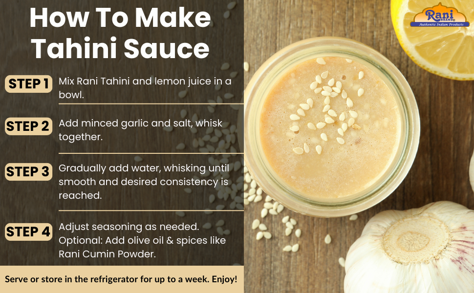 Rani Sesame Tahini (Sesame Butter) 16oz (1lb) 454g, Pack of 2, Glass Jar, Vegan, No added sugar, No Sodium ~ Gluten Free | NON-GMO | USA Made